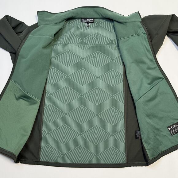 Under Armour Jacket Mens 2XL Green ColdGear Infrared Storm Softshell Zip - Picture 7 of 14